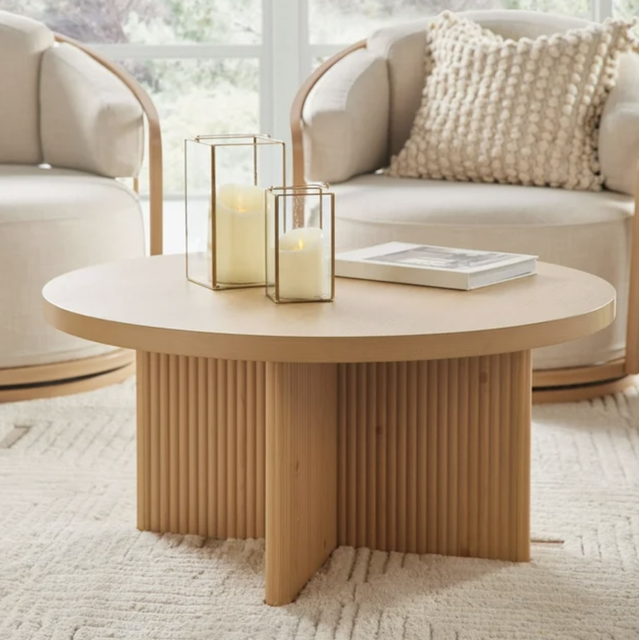 Natural Fluted Coffee Table Mahaiwe Tent