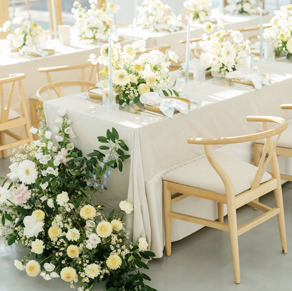 Wishbone chair rental wedding